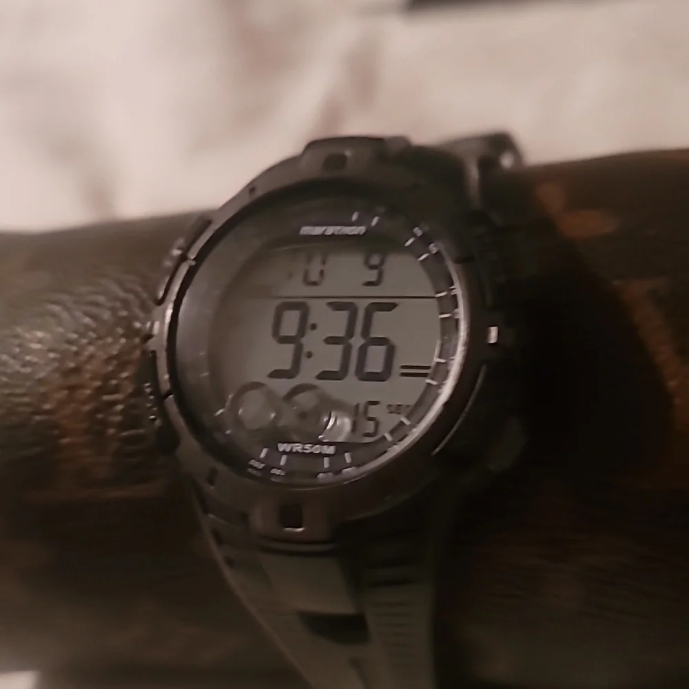 Timex T5K802 Marathon Black Resin Case with Black Rubber‎ Band Men's Wristwatch